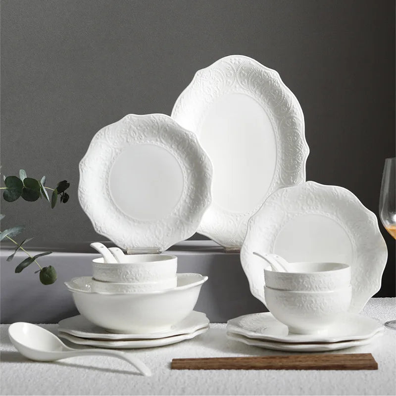 Phnom Penh Nordic Creative European Ceramic Tableware Set All-Season Home Dinnerware Bone China Porcelain PC Dinner Camping
