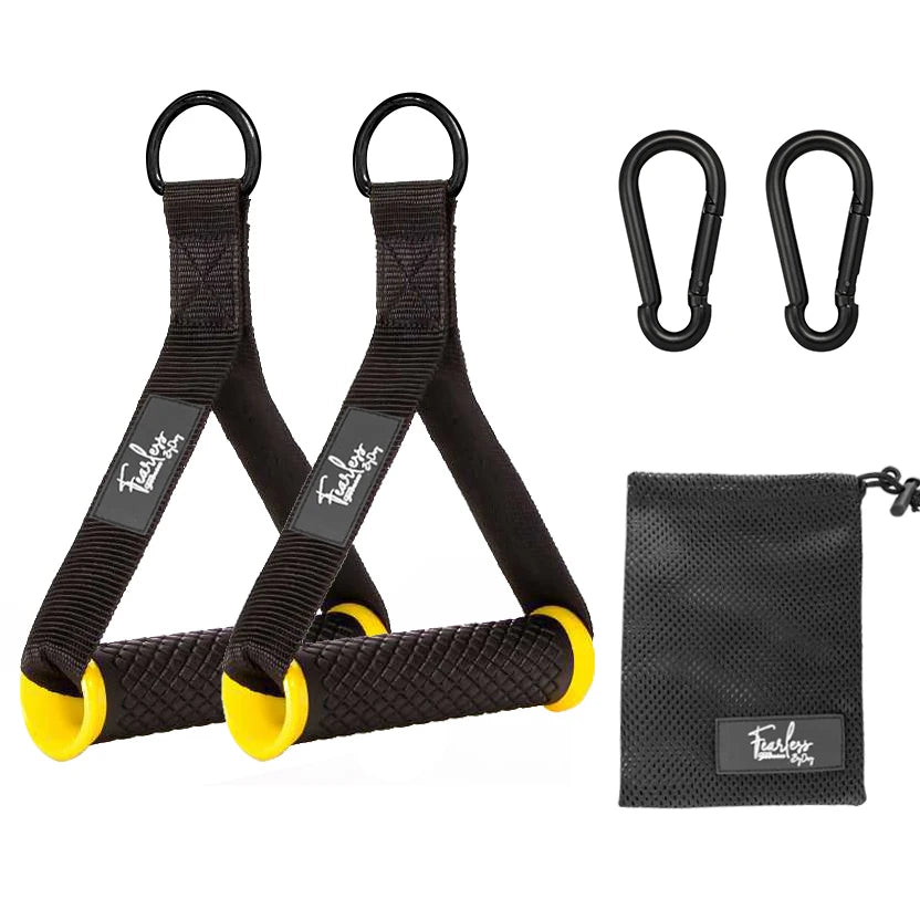 For Home Gym Pull Workout Handle Grip Cable Machine Attachments Exercise Handle 2 Carabiners ABS Rubber Durable Eco-Friendly