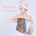 Satin Coral Fleece Hair Towel Double Layers Reversible Anti Frizz Quick Drying Hair Turban Satin Silk Hair Turban