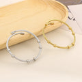 Wholesale Custom Waterproof Wire Beads Bracelet Adjustable Stainless Steel Twisted Cable Cuff Bracelet Bangle