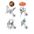 Titanium Piercing Earrings 16G Butterfly Spider Shape Conch Nose Ear Stud Earrings Tragus Cartilage Women Body Jewelry