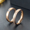 New Arrive 4mm Stainless Steel Couple Ring for Women & Men Women's Engagement Wedding Ring Jewelry Rose Gold Plated Couple Ring