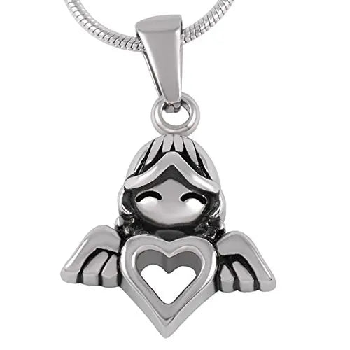 Angel Cremation Urn Stainless Steel Angel love Memorial Keepsake Casket Jewelry Cute Human Pendant Necklace Cremation Holder