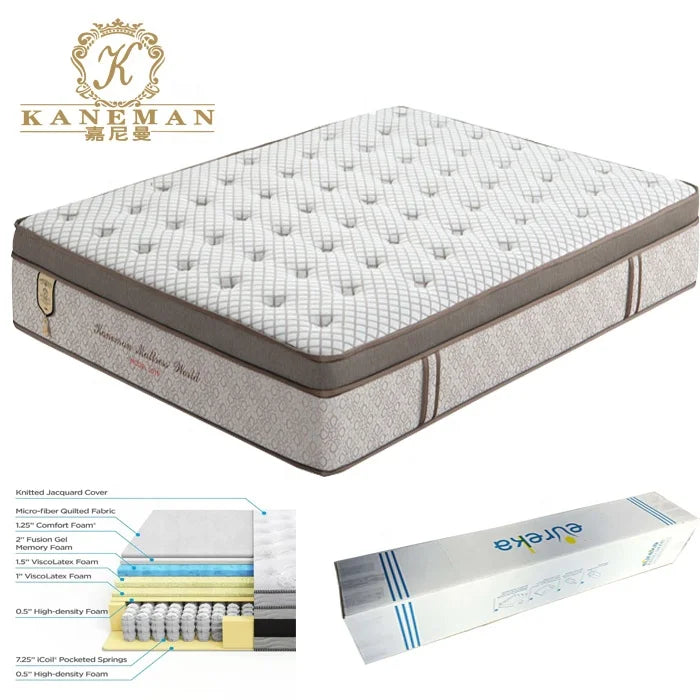 12 Inch Natural Latex Mini Pocket Spring Mattress Vacuum Roll in a Box Queen  king Colchones Hotel