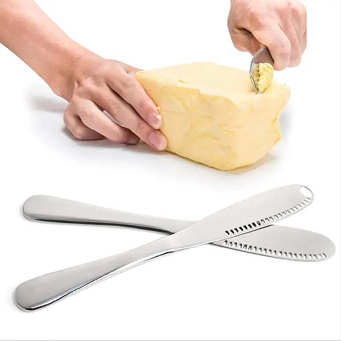 Multipurpose Butter Blade Curler Cutter and Slicer in One Cheese Spreader Stainless Steel Butter Knife With Holes
