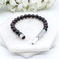 Couple Friendship Unique Gift Custom Natural Crystal Beaded Wish Bracelets Stainless Steel Capsule Secret Message Bracelet