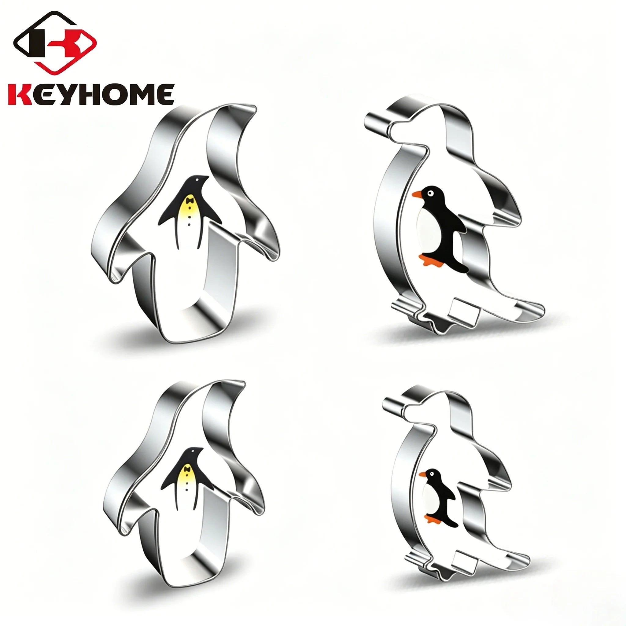 Penguin Cookie Biscuit Fondant Mold Cortador De Galletas Custom Stainless Steel Cookie Cutter Set for Baking