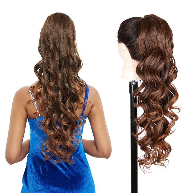 Julianna 28" Loose Curls Drawstring Ponytail Synthetic Hair Long Futura Fiber Afro Drawstring Ponytail Extension