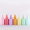 Hot Sale Flat Shoulder 30ml 1 oz Green Blue pink Glass Essential Oil Bottle with Dropper Lid