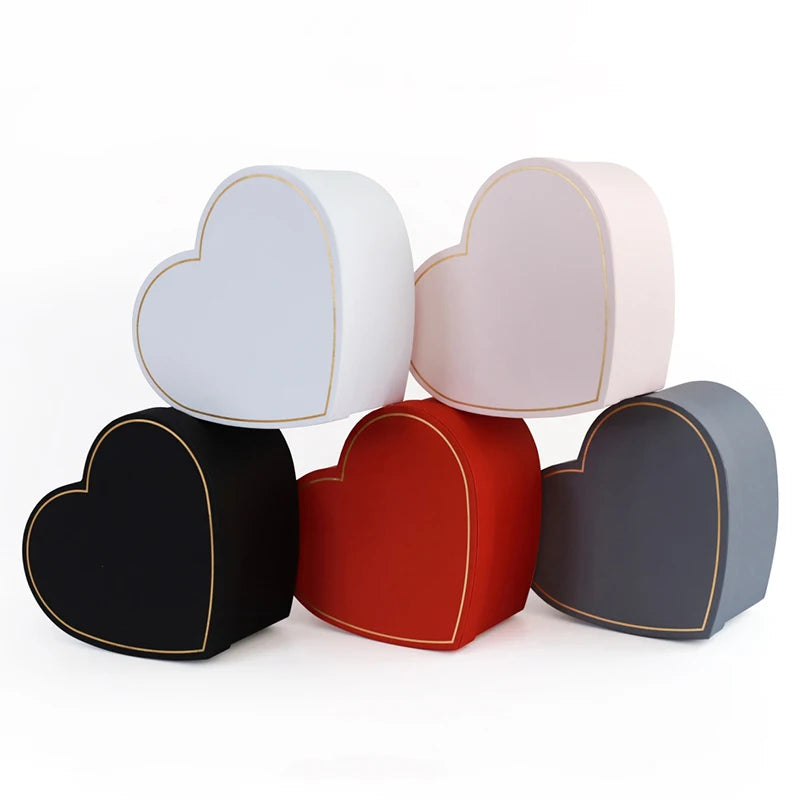 Luxury Silk Cloth Paperboard Heart Shaped Flower Box Gift Boxes