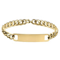 Women Men Engrave Stainless Steel Titanium Lovers Fashion Trendy Couple Chain Smooth Bar Bracelet
