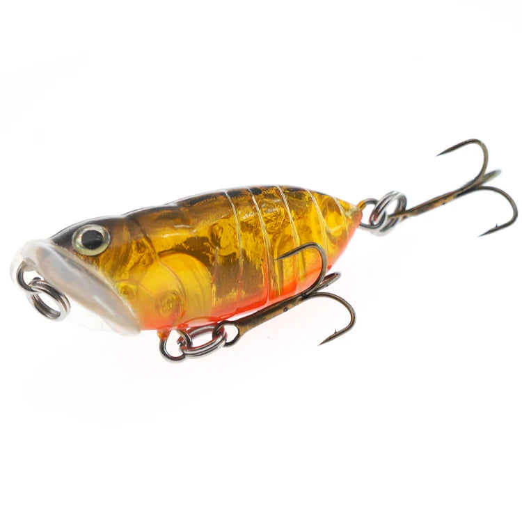 BUGGI POPPER 40mm 4g Topwater Fishing Lure  Floating Hard Plastic Popper Bait for Bass & Saltwater Game Fish