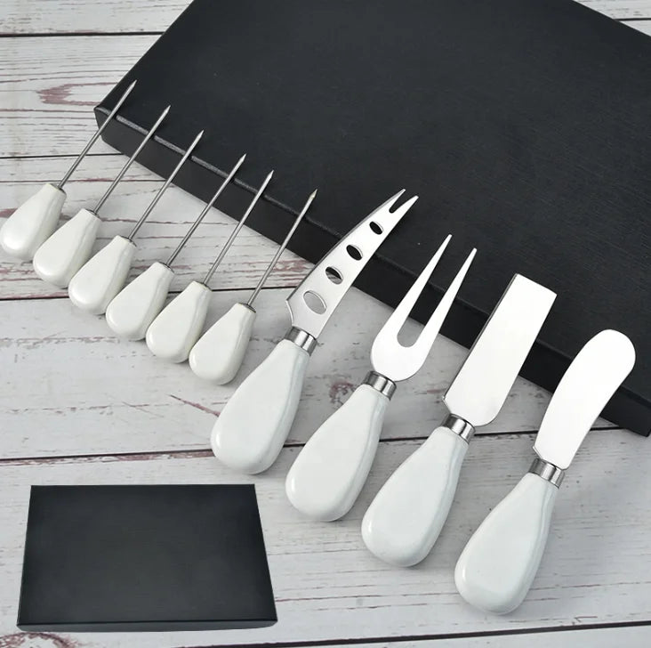 Premium 10-Piece Eco-Friendly Cheese Slicer Knife Set Stainless Steel Kitchen Tools Box Packed Gift-Ready