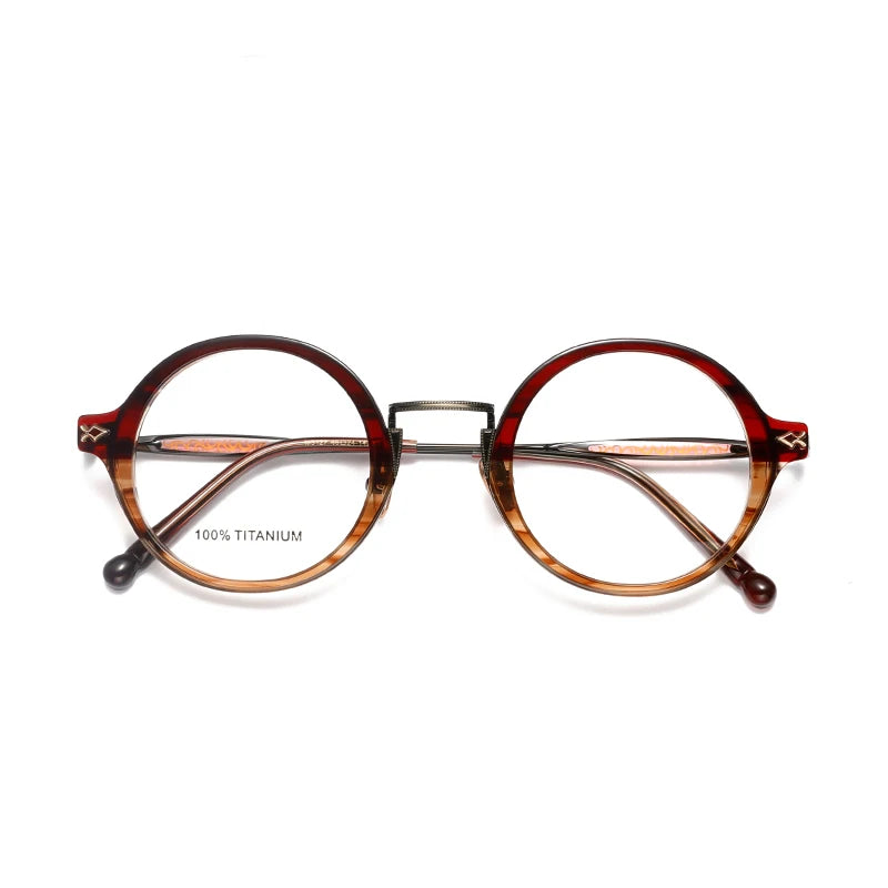 Benyi Unisex Classic Round Titanium Optical Glasses Blue Light Protection Retro Reading Computer Use Fashionable Newest Style