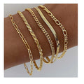 5Pcs/Set Fashion 5mm Twist Chain Snake Bone Bracelet Set Wholesale