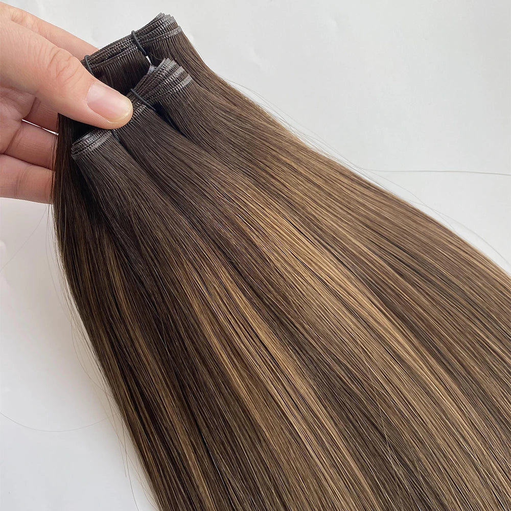 2026 Haiyi 18 Inches #Dubai Color 20g Genius Weft Hair Extensions Remy Hair Extensions