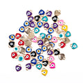 Colorful Alloy Enamel Heart Devil Eyes Metal Charms Pendants for Jewelry Making DIY Handmade Love Heart Evil Eyes Accessories
