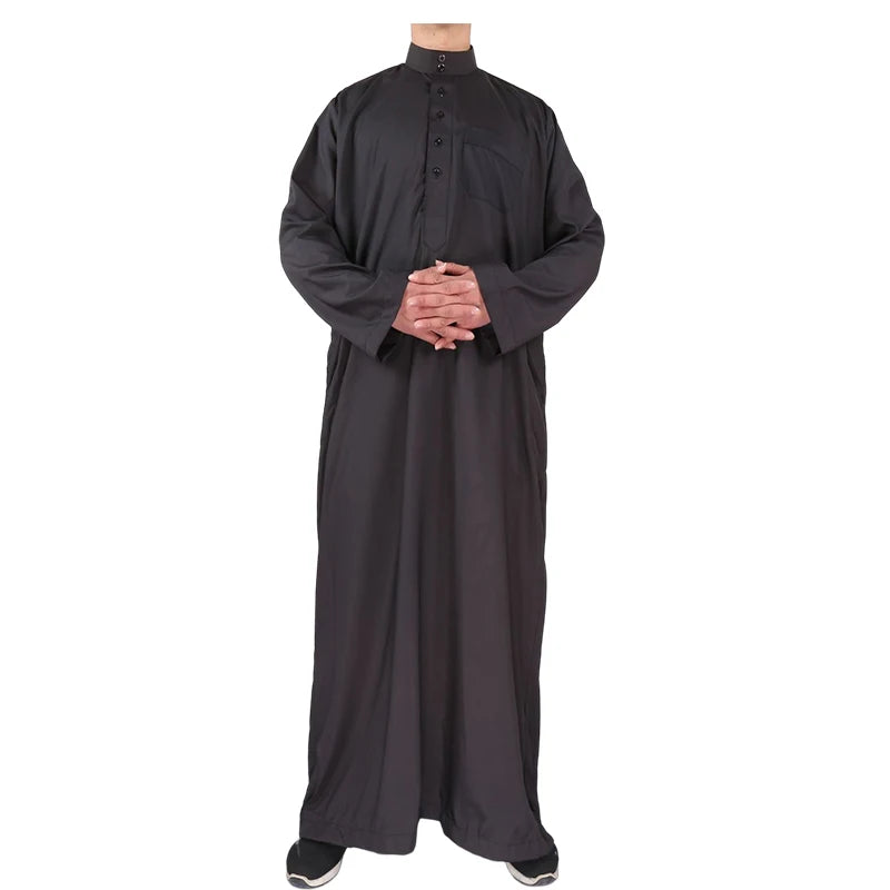 Wholesale New Arrival Model Casual Design Simple Colors Alternative Sizes Personalized Sewing Muslim Long Thobes for Men