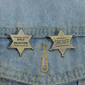 Gold Color Star Enamel Pins Custom DILF HUNTER Brooches Simple Mini Lapel Badges Funny Jewelry Gift for Kids Friends