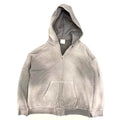 Factory High Quality Wash Distressed Zip Hoodie Custom Logo Boxy Heavyweight Vintage Acid Wash 3D Silicone Print Zip up Hoodies