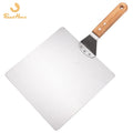 10 Inch Stainless Steel Pizza Safe Transfer Shovel Wooden Handle square Shovel Cake Pizza Safe Transfer Baking Tools