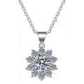 925 Pure Moissanite Flower Advanced Pendant Necklace Classic Style Choker for Anniversary