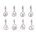 925 Sterling Silver Always My Sister Forever My Friend Heart Dangle Beads Charms Fit Bracelet Necklace Jewelry Making