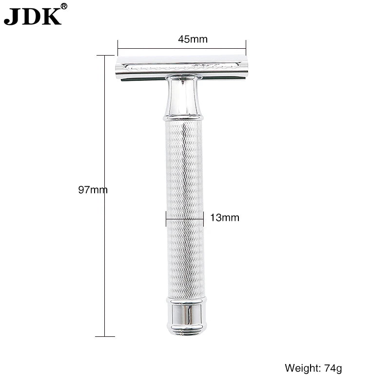 Mens Modern Double Edge Safety One Blade Shaver Razor Metal Handle Classical Shaving Razor