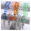 2024 New Styles Color Punk Hiphop Big Acrylic Transparent Long Chain Padlock Link Chain Lock Pendant Necklace