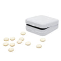 ODM OEM Factory Stock Small Batch Custom square White Gray Candy Snack Storage Box Hinged Tin Box Free Samples
