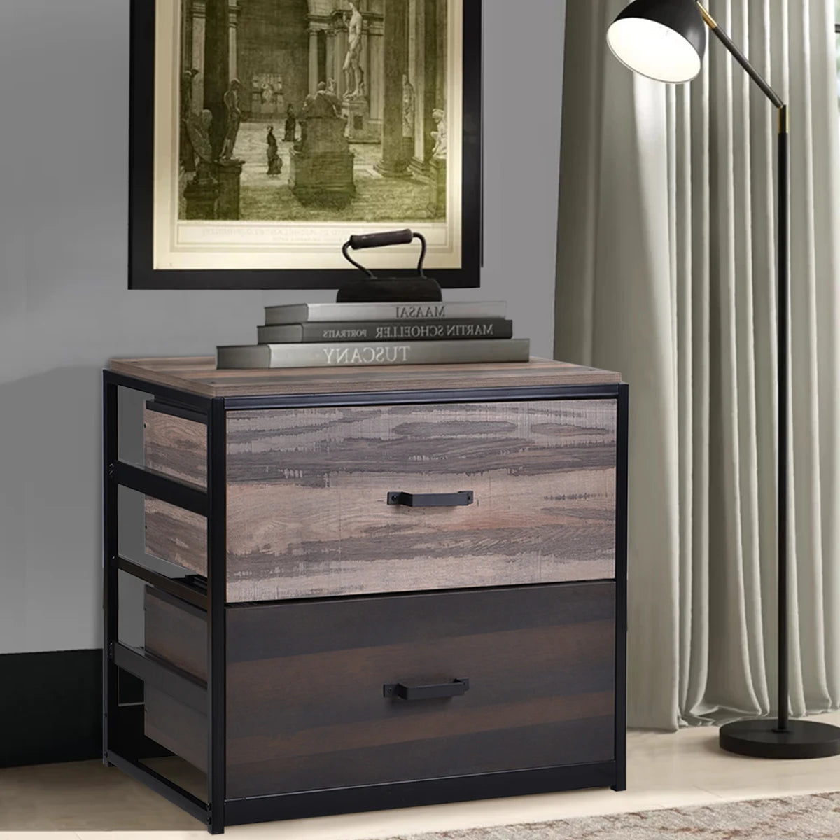 Hot Selling Modern Design Wood Filing Cabinet 2 Drawer CD Storage for Living Room Home Hotel School Office Use