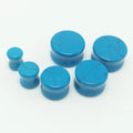Huiying 12mm Faceted Blue Turquoise Double Ear Plugs Women Earing Jewelry Jewelry