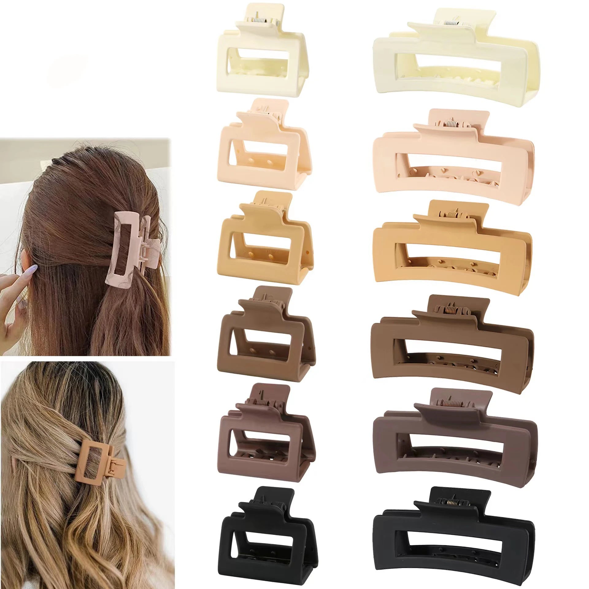 MIO Two Size Top Selling Hollow Frosted Shark Hair Accessories Big Strong Elastic Claw Clamp for Women Lady Plastic