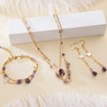 African Natural Stone Long Dangle Earrings Ladies Jewelry Necklace Bracelet Sets Wedding