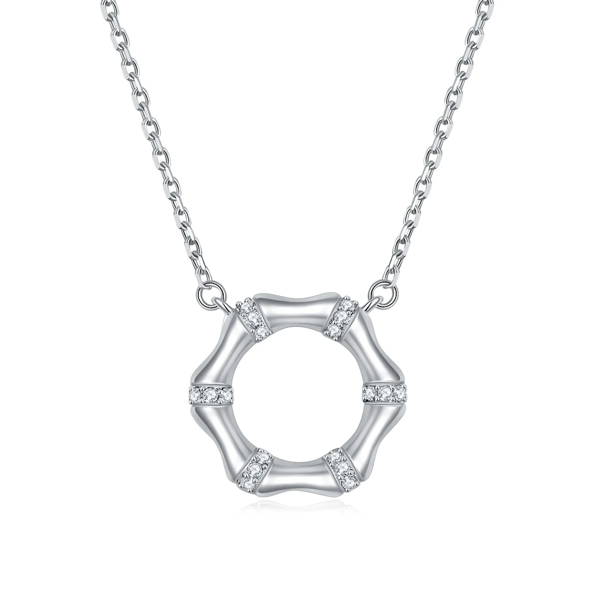 Luxury Elegant Fashion Women Jewelry Micro Inlay Zircon 925 Silver Necklace