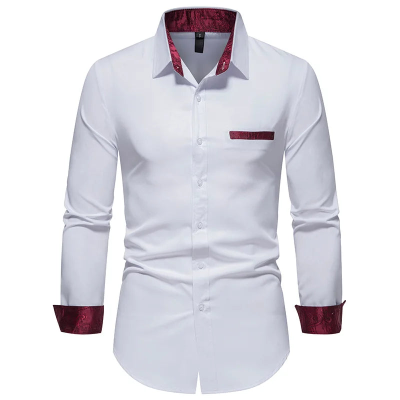 2023 Spring and Summer New Men's Casual Long-sleeved Shirt Fashion Men's Color Shirt