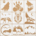 Large Stencils for Painting on Wood Forest Mountains Pine Tree Pattern Plastic Templates Reusable