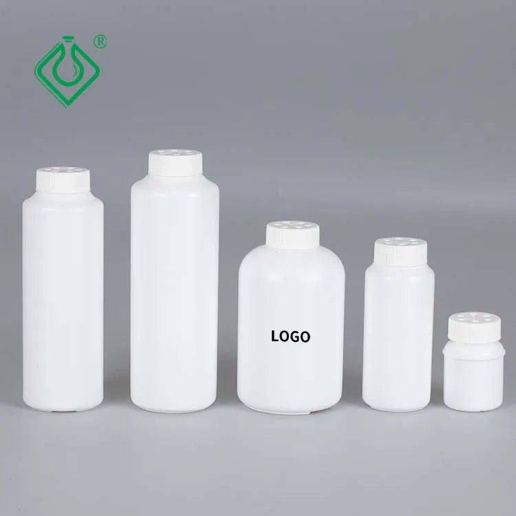 100ml 200ml Wholesale Custom logo Large Plastic HDPE Empty Powder Container Spices Jars With Holes Lids