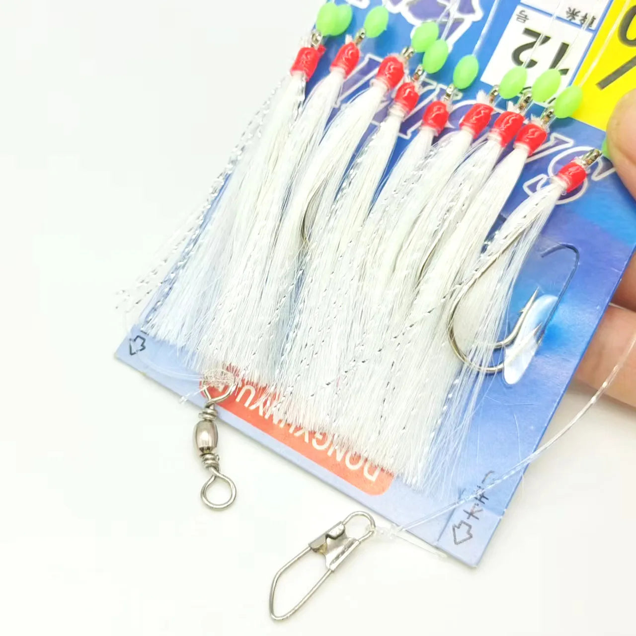 Bionic Sabiki White Green Fur String Hook Boat Fishing Hook Fishing Group