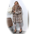 Janefur Fur Queen Top Fashion OEM Special Gold Fox 2XL Big Real Fur Coat DropShiping