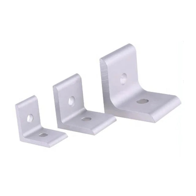6061 Aluminum Alloy L-Shape Double Hole Bracket External Corner Connector T Slot Profile 20/30/40 Series Furniture/Industrial