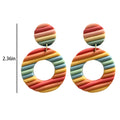 Geometric Hoop Dangle Polymer Clay Earrings Women Earring