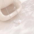 White Baroque Shape Pearl Pendant 925 Sterling Silver Platinum Plated Necklace