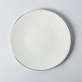 Luxury Bone China White Gold Rim Wedding Banquet Ceramic Dinner Plate Set for Restaurant Hotel