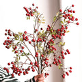 Home Indoor Decor Holly Pulp Simulation Artificial Flower Plant Fruit Christmas Decoration Red Berry