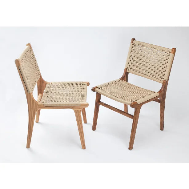 BST Wholesale Restaurant Cafe Solid Wood Frame Woven Paper Cord Seat Rattan Dining Chair