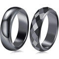 Best-Selling Hematite Stone Rings  Hip-Hop Fashion Simple Couple Ring Magnetic Black  Hematite Ring for Men Jewelry