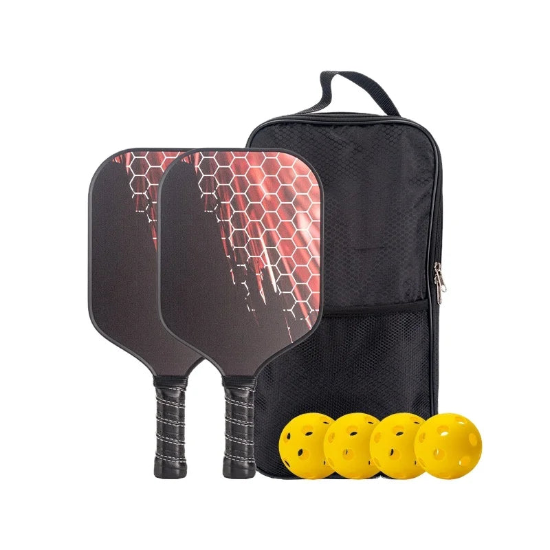 Custom Pickleball Paddle Carbon Fiber and Plastic Graphite Racket for Sports Training Honeycomb Core Fiberglass Material
