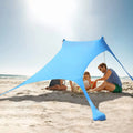 Custom Lightweight High Quality Camping Tarp with Four Corner Flat Roof Support Waterproof Rain Fly Beach Canopy
