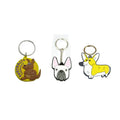 Custom Logo Wholesale Cute Animal Dog Shaped Charm Key Chain Rubber Pvc Puppy Keychain for Gifts